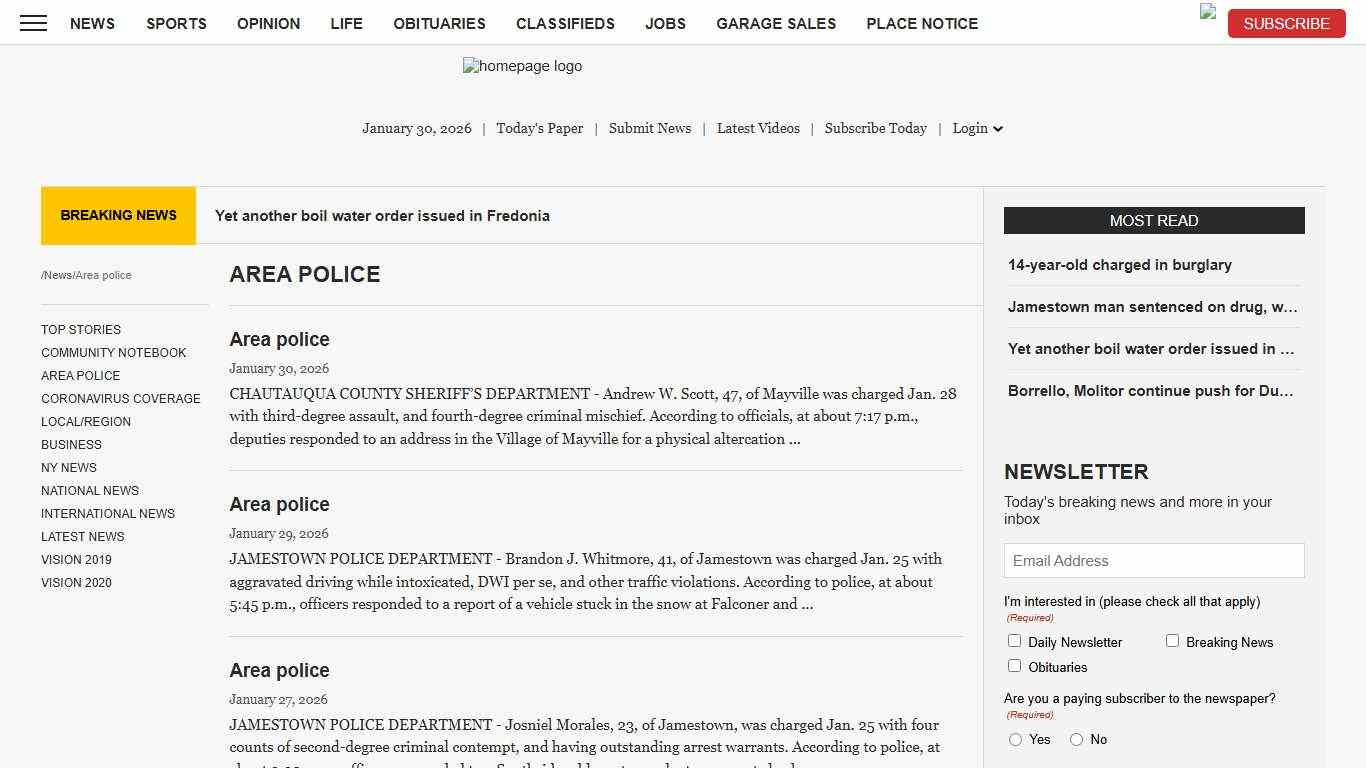 Area police News, Sports, Jobs - Observer Today